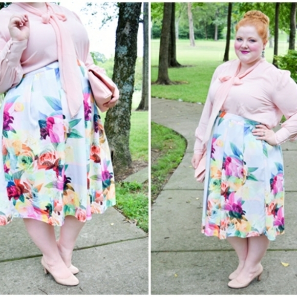 City Chic Geo Floral Skirt - Picture 2 of 2